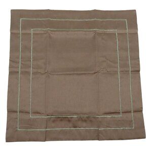 Karen Neuburger SINGLE Pillow Sham Luxury Home Taupe Green Embroidered Square